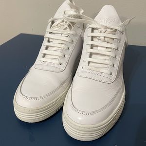 Filing Pieces White Low Top leather Sneakers sz38